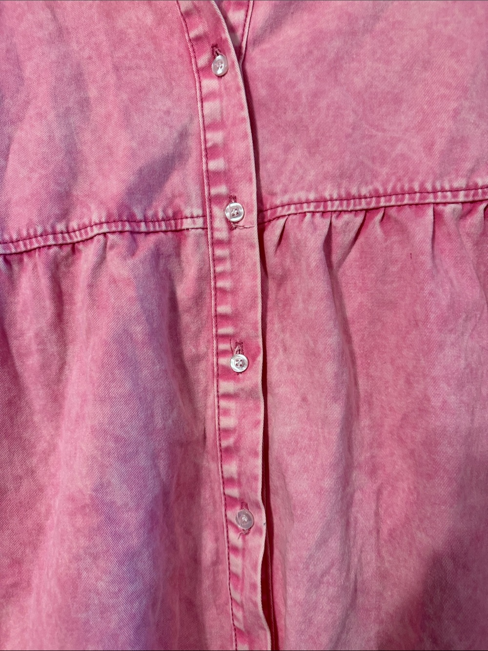 Pink Button-Front Short Sleeve Shirt Dress - Picture 4 of 7